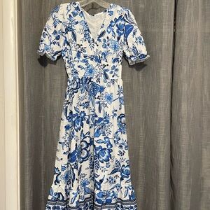 Floral Blue and White Women's Dress